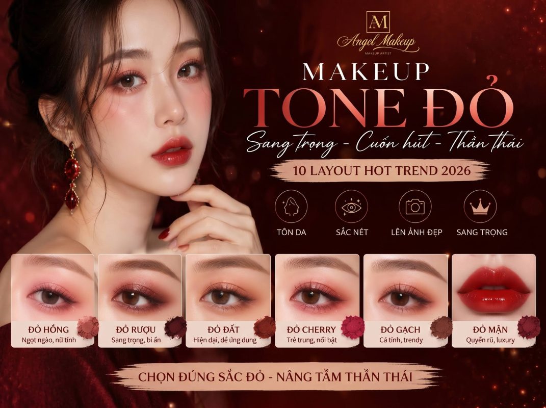 makeup tone đỏ