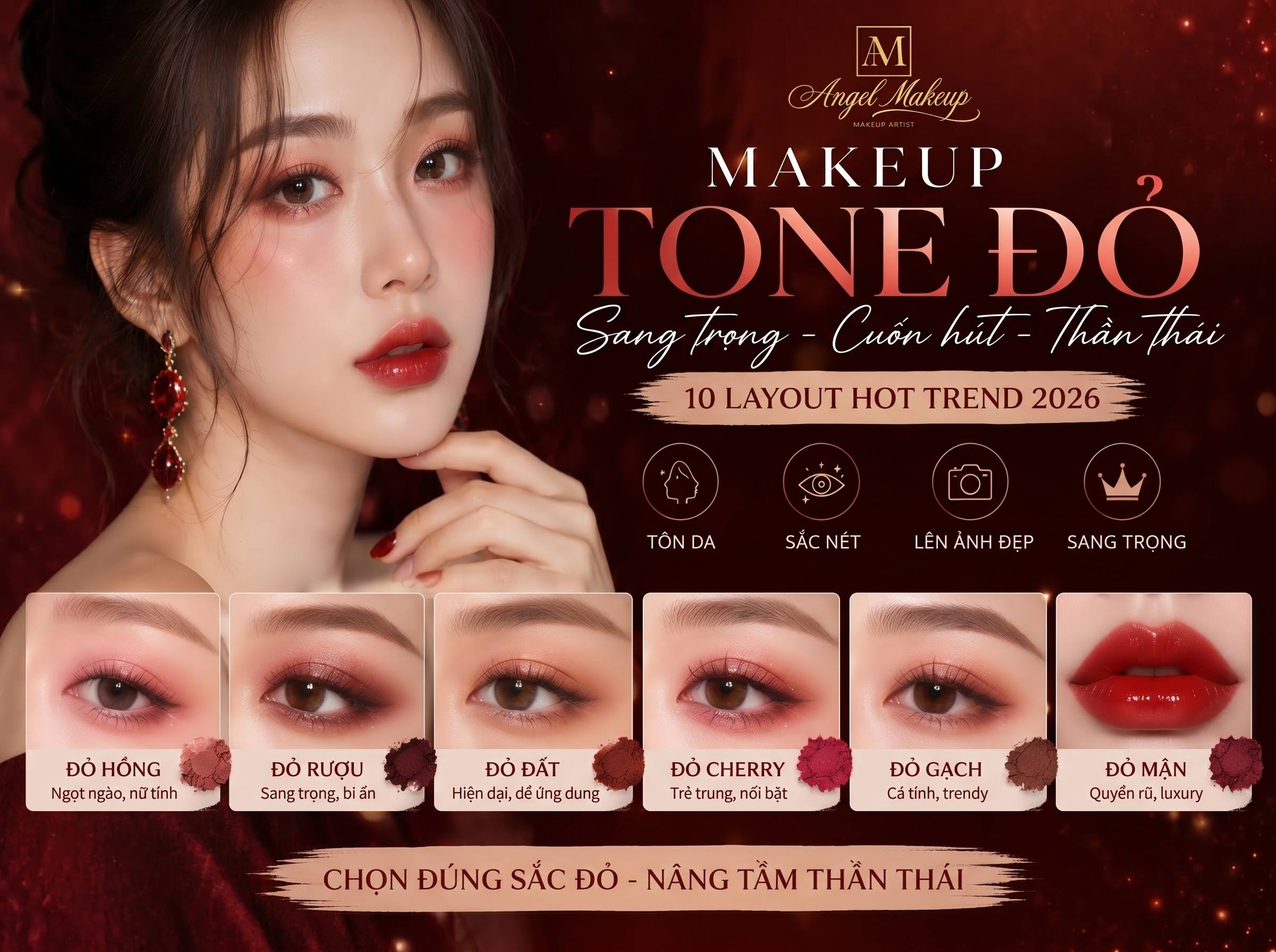 makeup tone đỏ